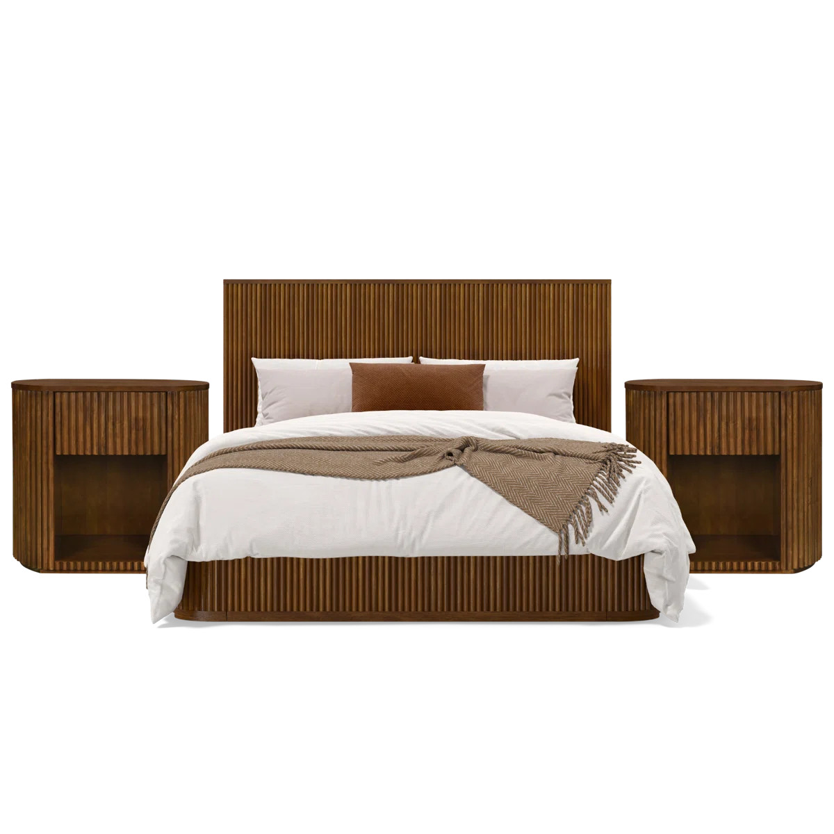 Ellison Fluted Solid Wood 3 Piece Bedroom Set - Queen | Wayfair North America