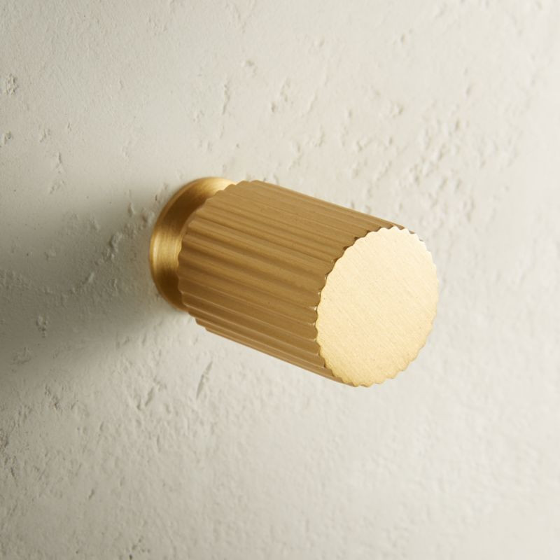 Sprocket Brushed Brass KnobCB2 Exclusive Limited Quantity. Buy online and pick up in store or cal... | CB2