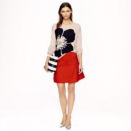 Fluted skirt in double crepe | J.Crew US