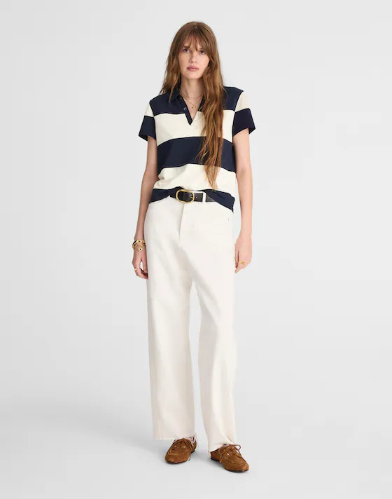 Pieced Boxy Polo Tee | Madewell