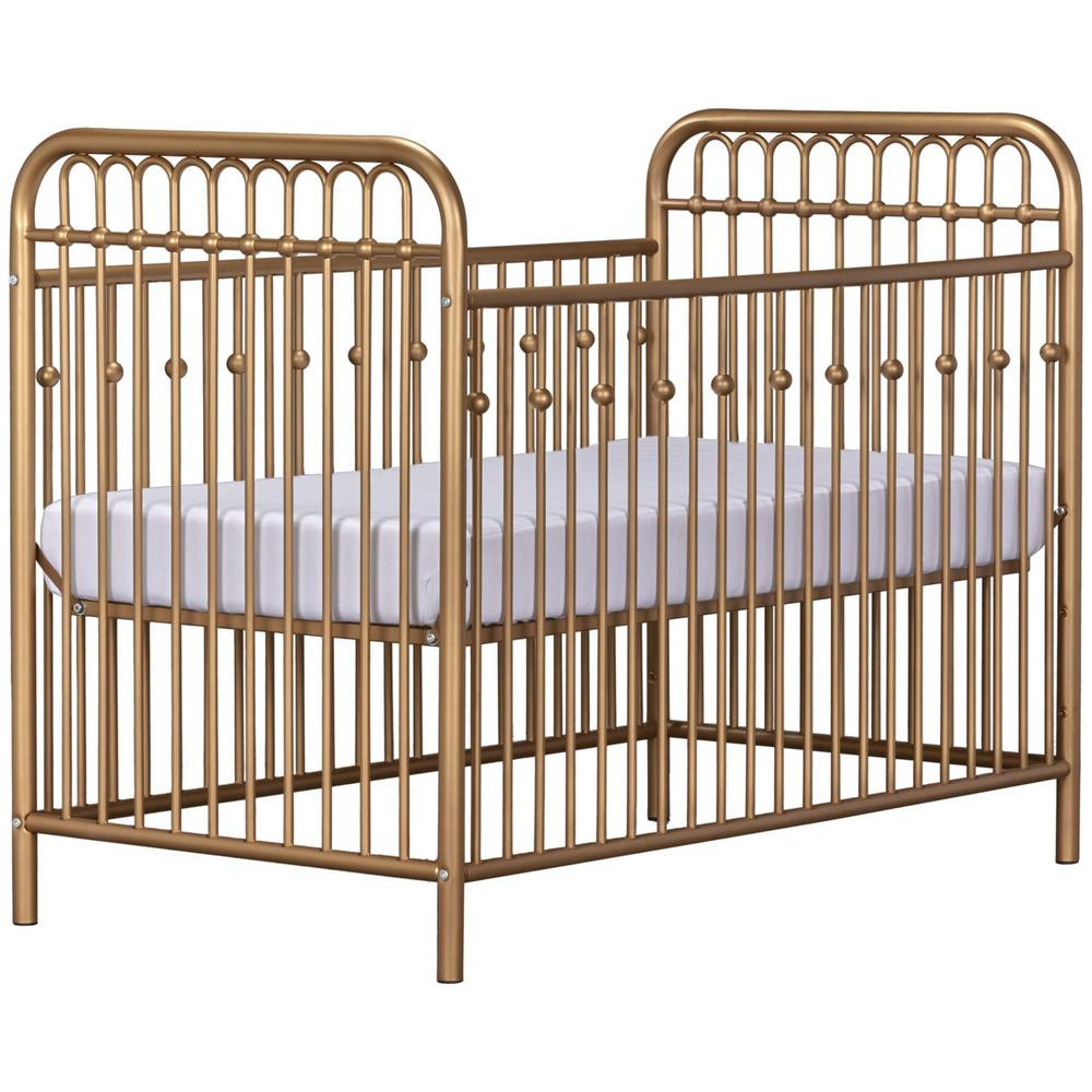 Little Seeds Monarch Hill Ivy Gold Metal Baby Crib | The Home Depot