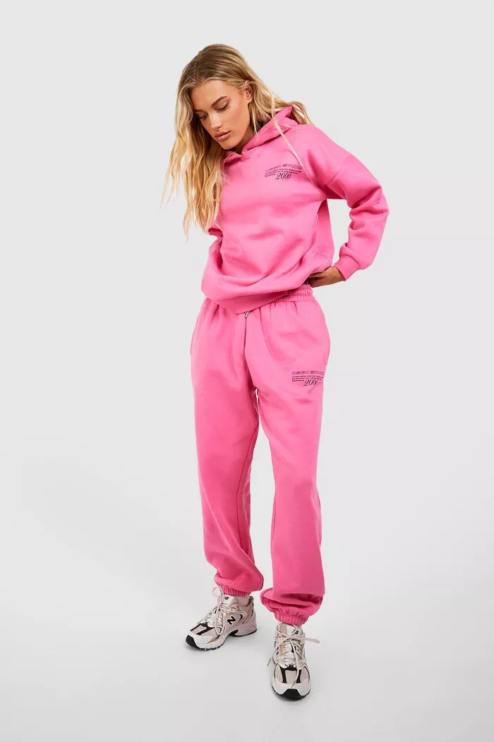Dsgn Studio Text Print Slogan Hooded Tracksuit | boohoo (US & Canada)