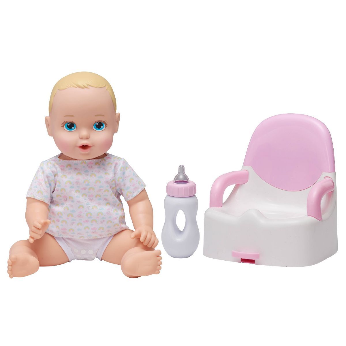 Perfectly Cute Feed & Wet 14" Baby Set - Blonde with Blue Eyes | Target