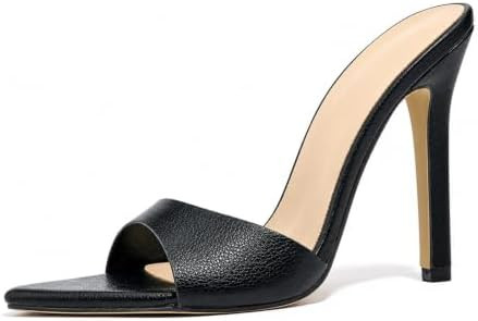 Women'S Open Toe Stiletto Mule Sandals Fashionable Pointed Non-Slip Slip-On Formal High Heel Sand... | Amazon (US)