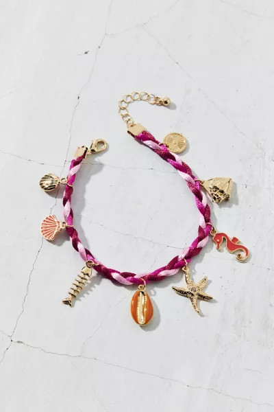 Amalfi Braided Shell Charm Bracelet | Urban Outfitters (US and RoW)