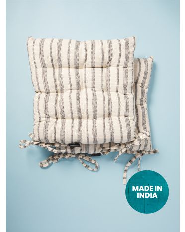 Made In India 2pk Striped Chair Pads | HomeGoods