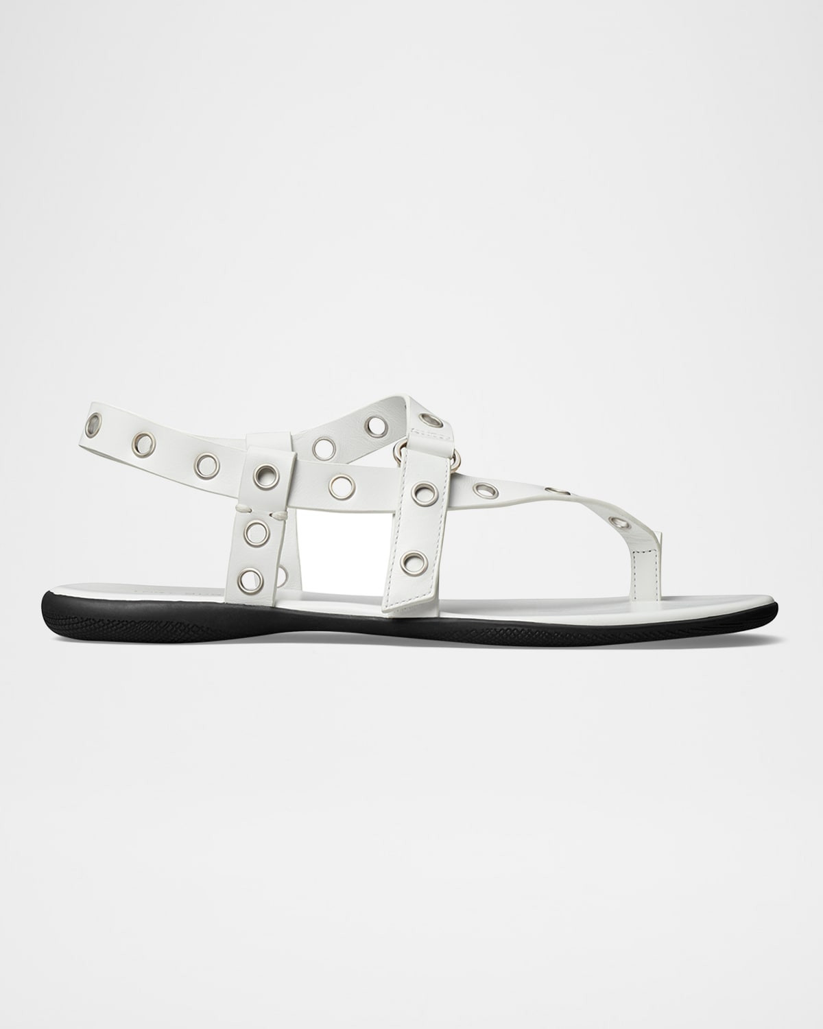 Leather Grommet Toe Ring Sandals | Neiman Marcus