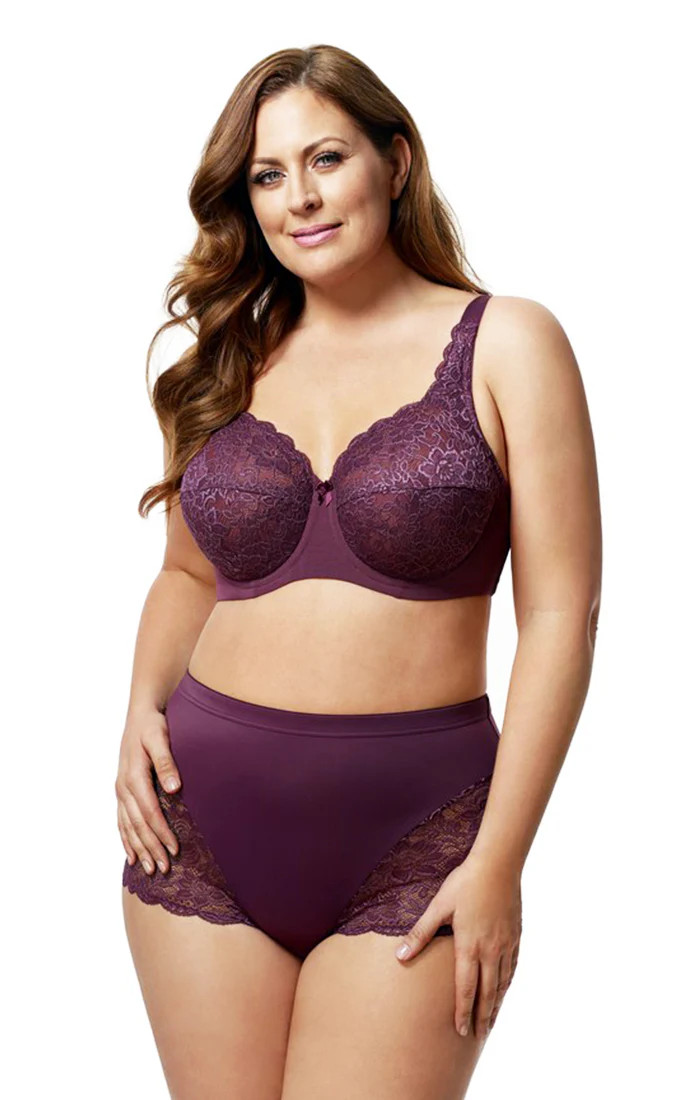 Elila Women's Plus Size Lacey Curves Underwire Bra, Full Coverage Supp | She's Got Curves