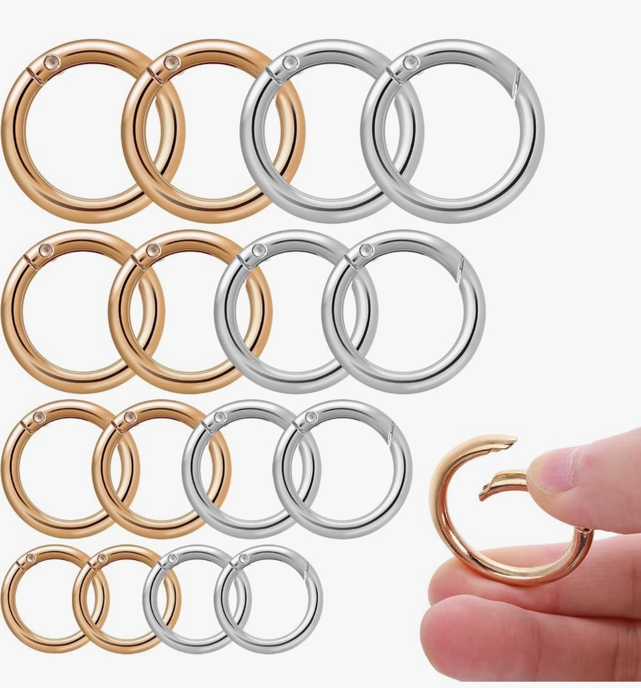 Lusofie 16 Pcs O Ring Clip Spring O Ring Clasp Round Mini Carabiner for Bag Purse Handbag Strap Craft Jewelry Making

#LTKSaleAlert #LTKU #LTKSeasonal