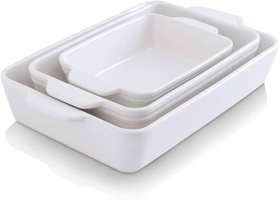 KOOV Bakeware Set, Ceramic Baking Dish Set, Rectangular Casserole Dish Set, lasagna Pan, Baking P... | Amazon (US)