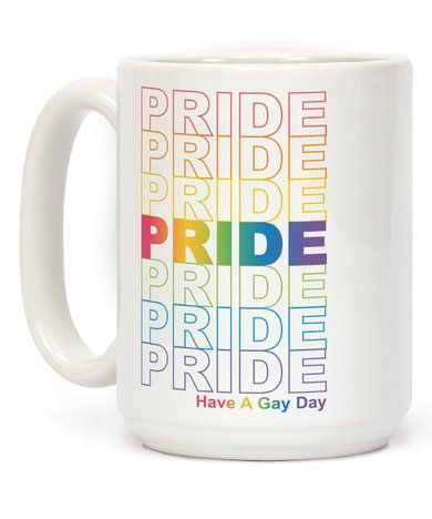 Look Human White Rainbow 'Pride' Repeating Mug | Zulily