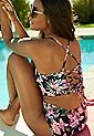 IndigoSky™ Lace Up Back High Neck Midkini Top | Maurices