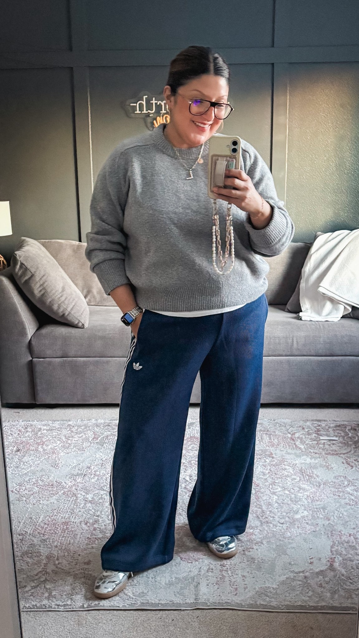 A&F sweater (L)
Adidas track pants (XL)
Adidas sneakers 

#LTKSaleAlert #LTKMidsize #LTKOver40