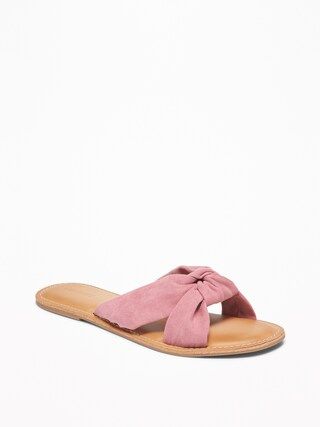 Faux-Suede Knotted-Twist Slide Sandals for Women | Old Navy US