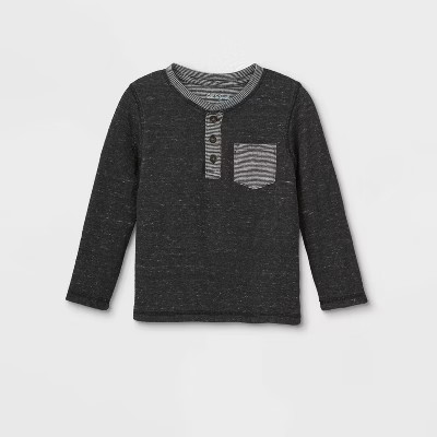 Toddler Boys' Double Knit Henley Long Sleeve T-Shirt - Cat & Jack™ | Target