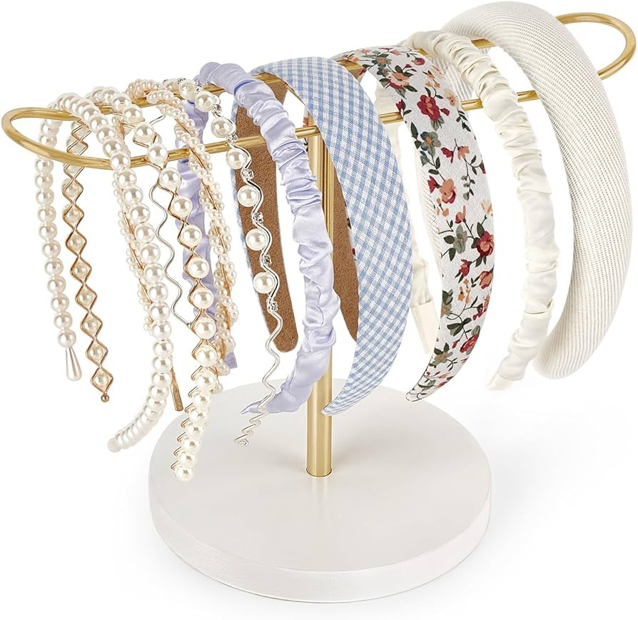 Dahey Headband Holder Metal Headband Organizer Hair Hoop Display Stand, Hair Accessories Organize... | Amazon (US)