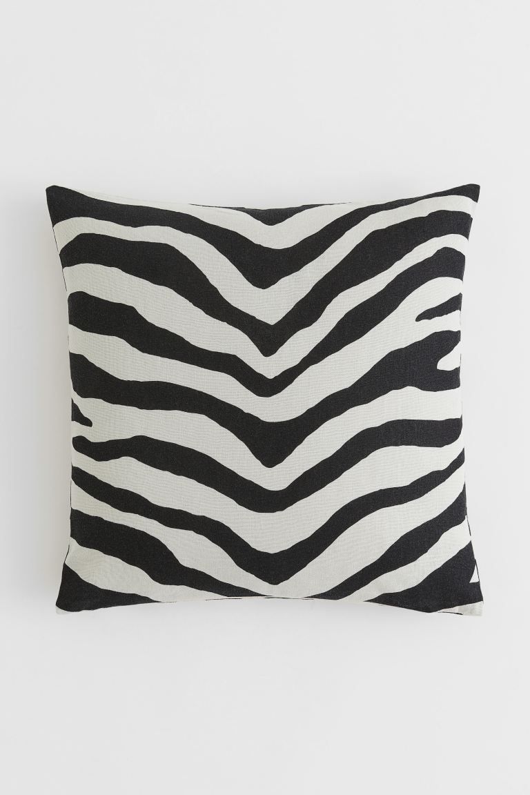 Animal-patterned Linen-blend Cushion Cover | H&M (US)