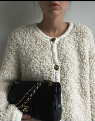 MASSIMO DUTTI CREAM BOUCLE CARDIGAN/JACKET IN SIZE L bnwt sell out | eBay UK