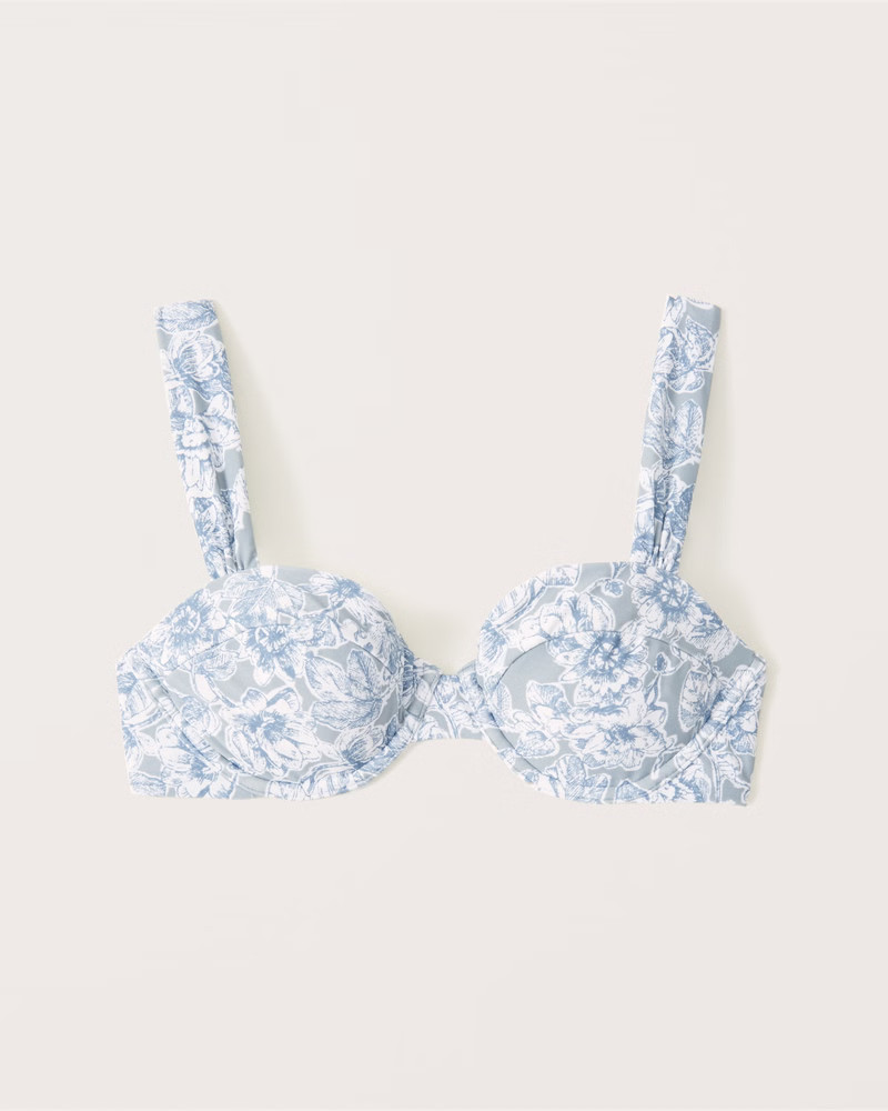 Wide Strap Pleated Underwire Bikini Top | Abercrombie & Fitch (US)