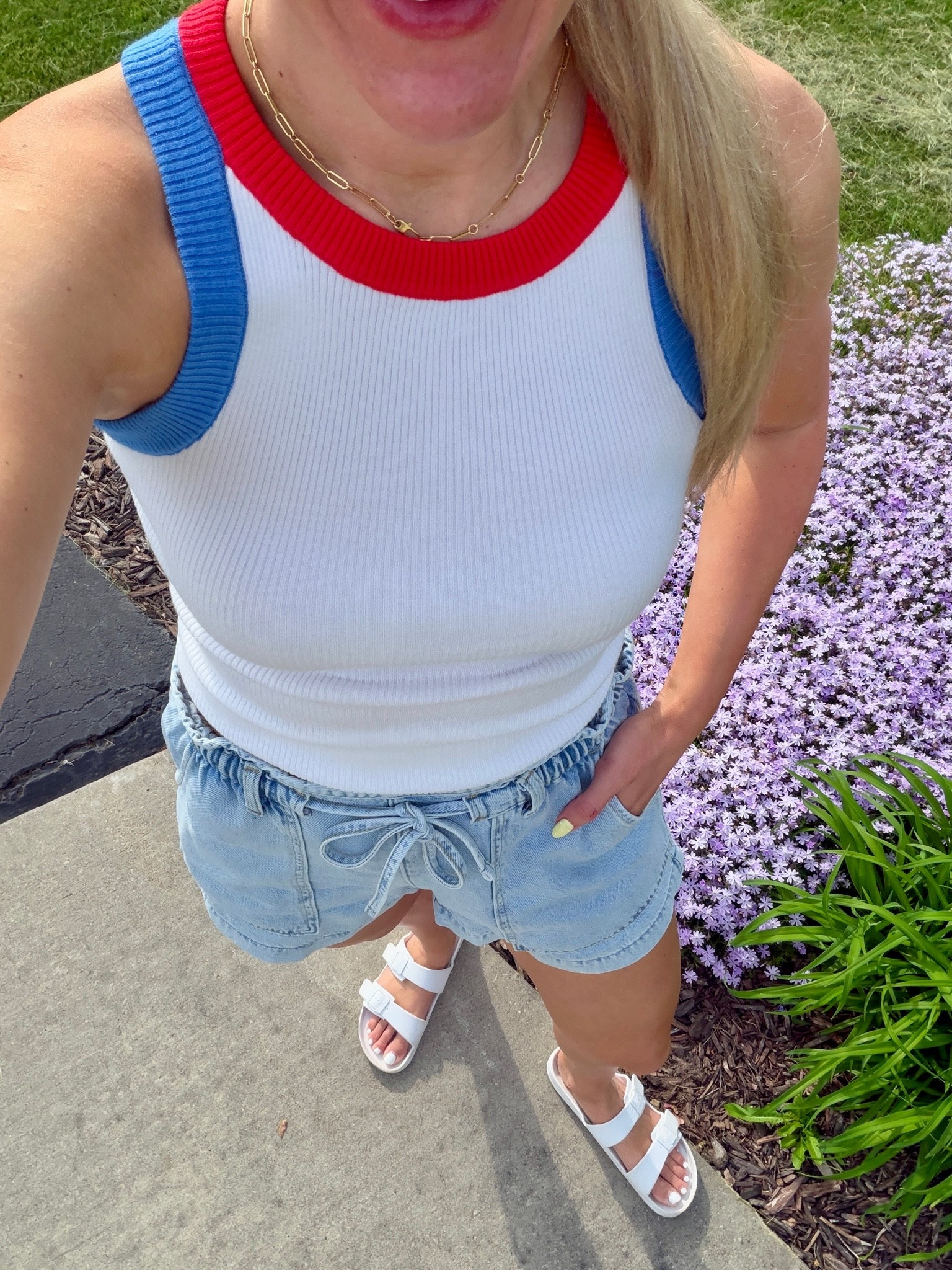 Wearing my true medium- sized down 1/2 size in shoes! 

Memorial Day outfit, corny

#LTKootd #LTKTall #LTKSeasonal