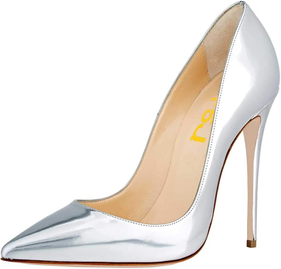 FSJ Women Formal Pointed Toe Pumps High Heel Sexy Stilettos Slip On Office Cute Evening Dress Sho... | Amazon (US)