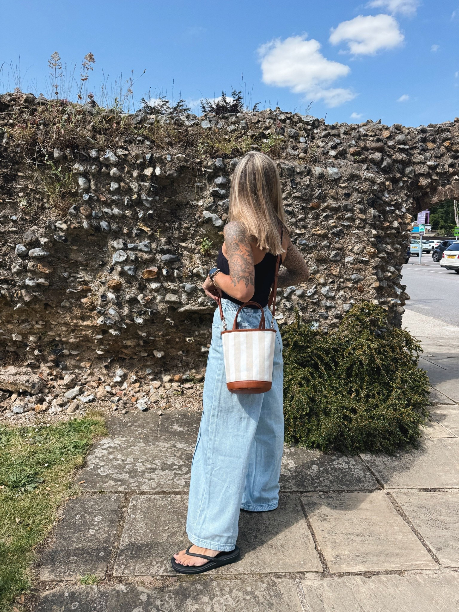 Comfy first OOTD yesterday to explore Bury St. Edmonds 🖤🌼 Vitality tank - S (has a built in bra — super nice) & S in these Target wide leg pants! They resemble sweats to me, super comfy! & my basic flip flops I’ve been loving!  

Vitality code HOLLEY10 will work on my tank top! 😌

Target / vitality / summer style / comfy / casual style / travel fit / Holley Gabrielle 

#LTKFindsUnder100 #LTKSummerEdit #LTKStyleTip