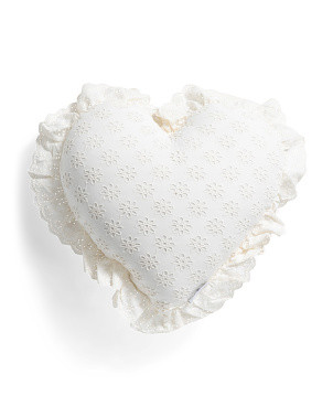 18x17 Eyelet Ruffle Heart Shaped Pillow | Throw Pillows | Marshalls | Marshalls
