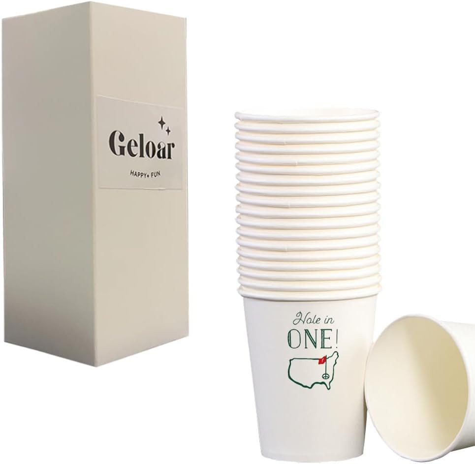 Geloar Golf Party Cups, 20 Pack 9oz Hole in One First Birthday Disposable Paper Party Cups for Ba... | Amazon (US)