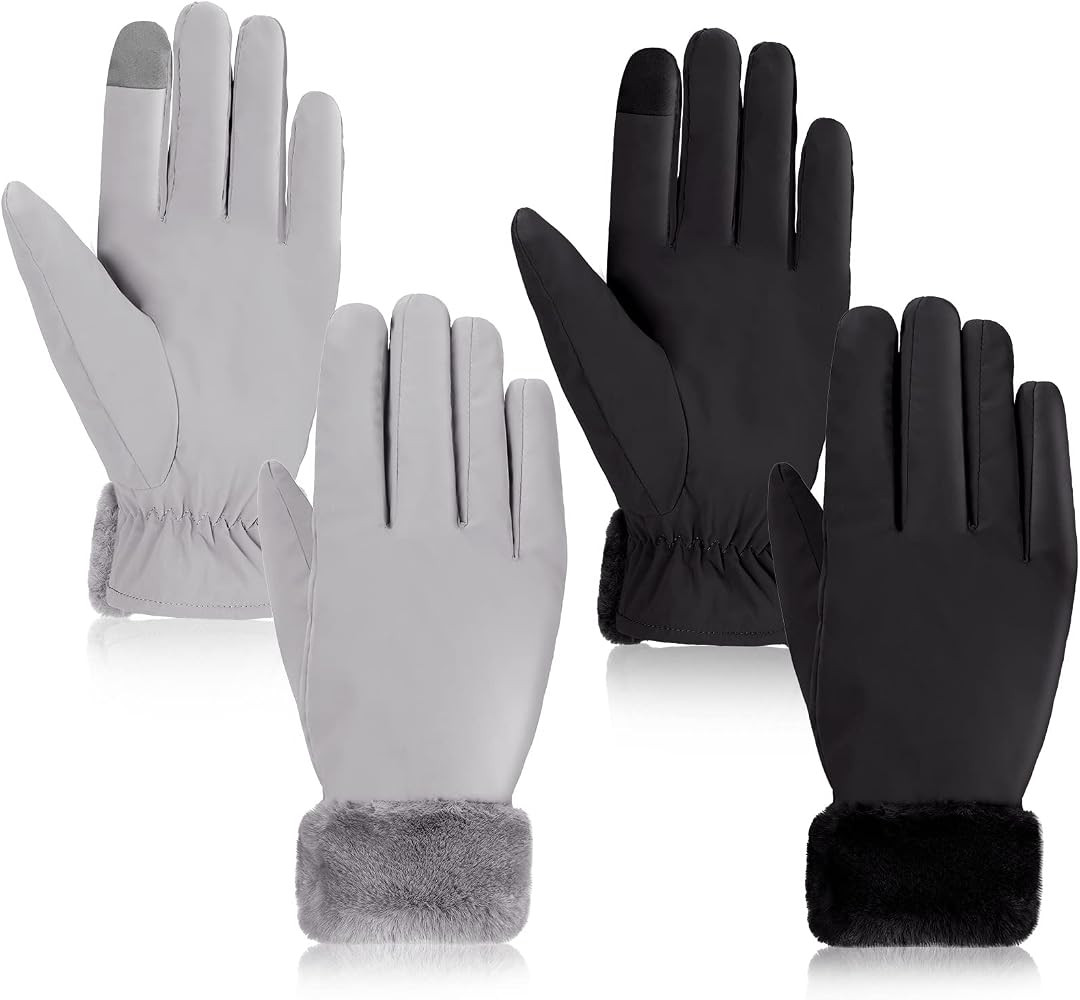 Eurzom 2 Pair Women's Waterproof Touchscreen Ski Gloves Winter Ski Snow Snowboarding Gloves Windp... | Amazon (US)