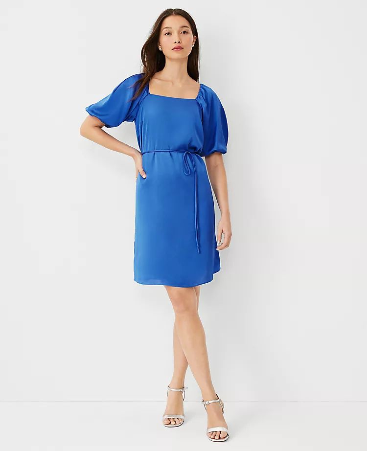 Puff Sleeve Square Neck Dress | Ann Taylor (US)