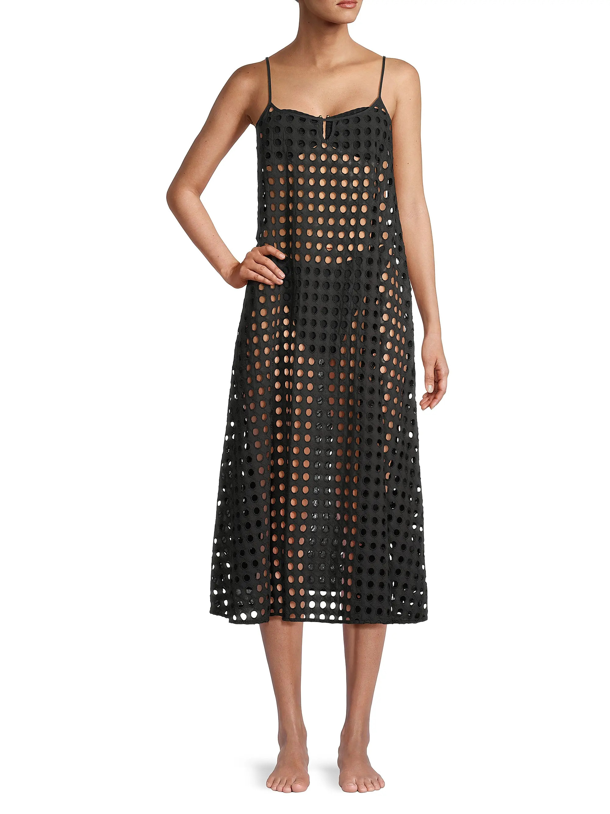 Annika Eyelet Cotton Cover-Up Dress | Saks Fifth Avenue