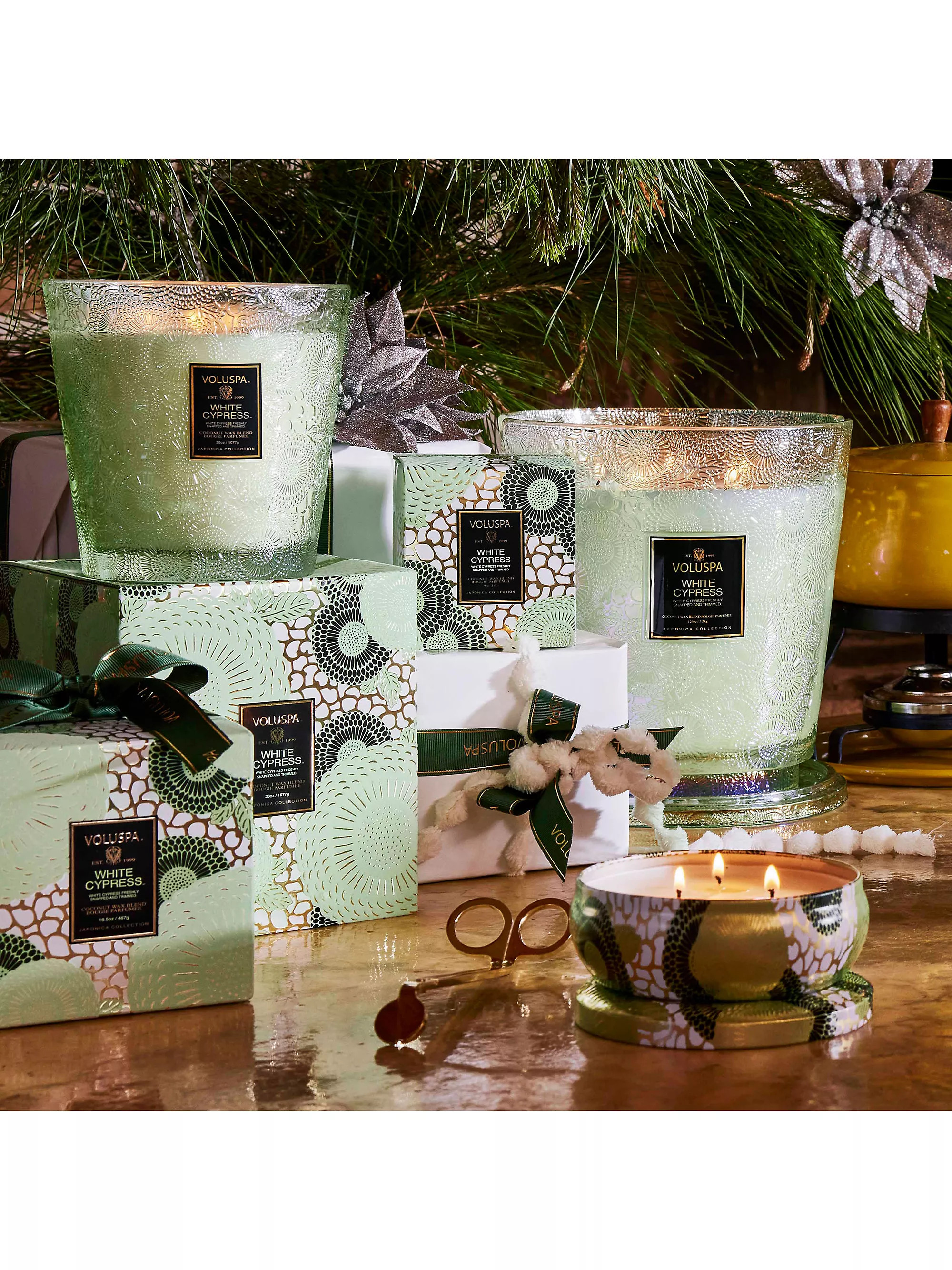 White Cypress 3-Wick Hearth Candle | Saks Fifth Avenue