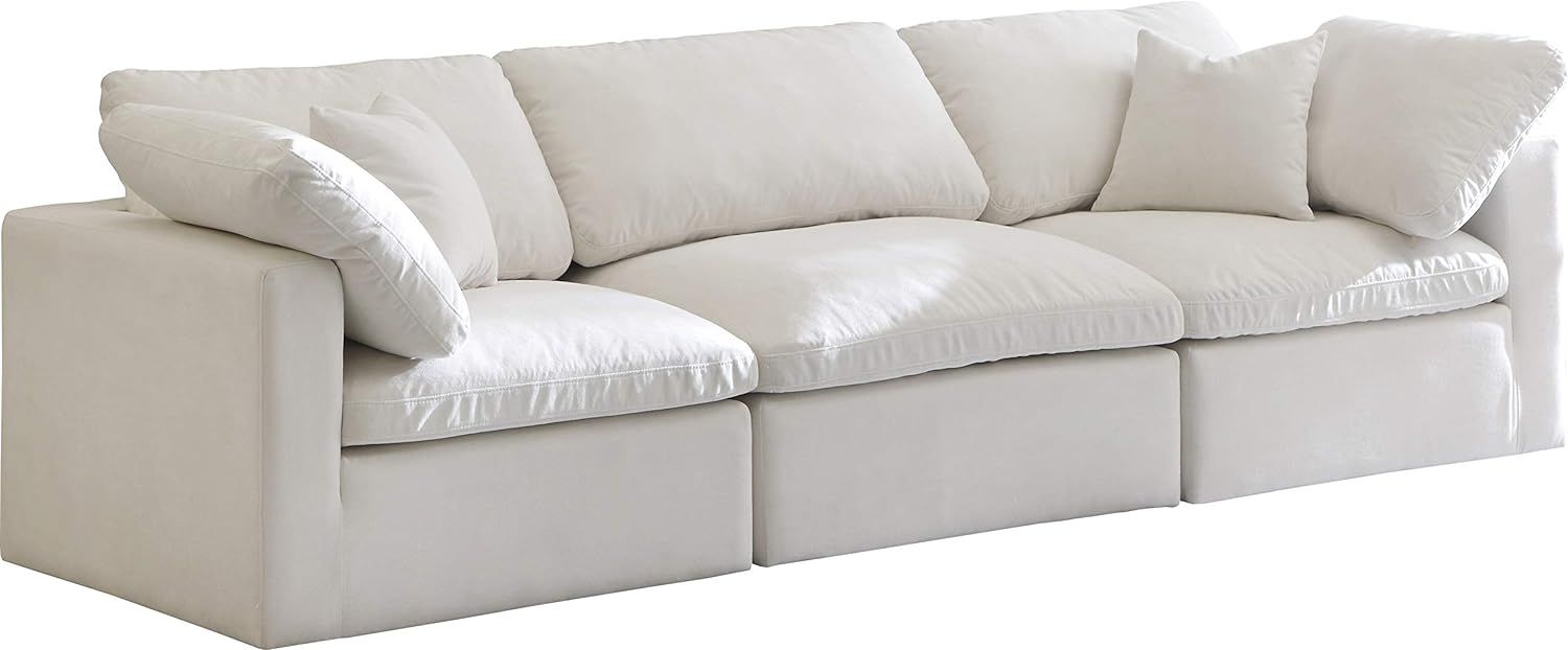 Meridian Furniture Plush Collection Contemporary Down Filled Comfort Overstuffed Velvet Upholster... | Amazon (US)