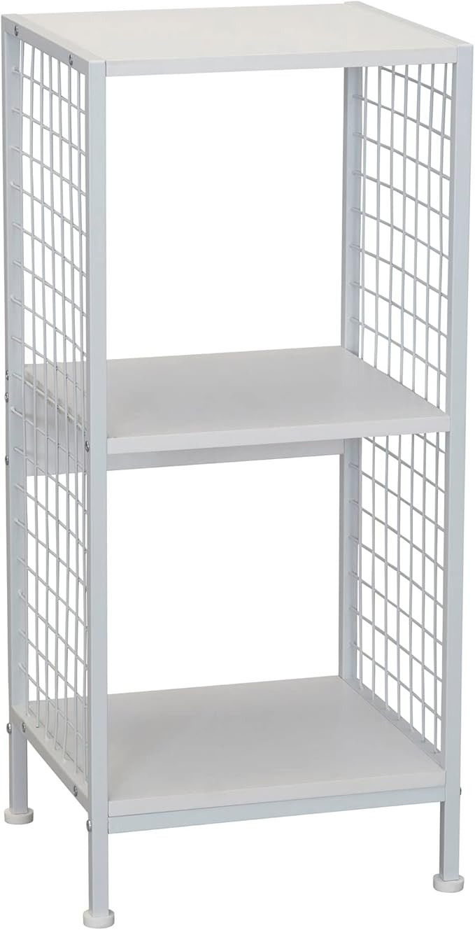 Household Essentials Trellis Open Storage Bookshelf with 2 Cube Compartments Scandinavian White a... | Amazon (US)
