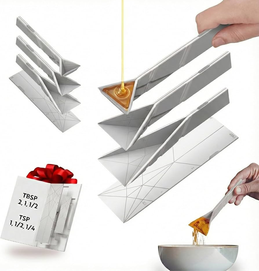 POLYGONS - Original Flat 3-in-1 Folding Measuring Spoons | 2 Spoons fold into 6 Sizes | Magnetic ... | Amazon (US)