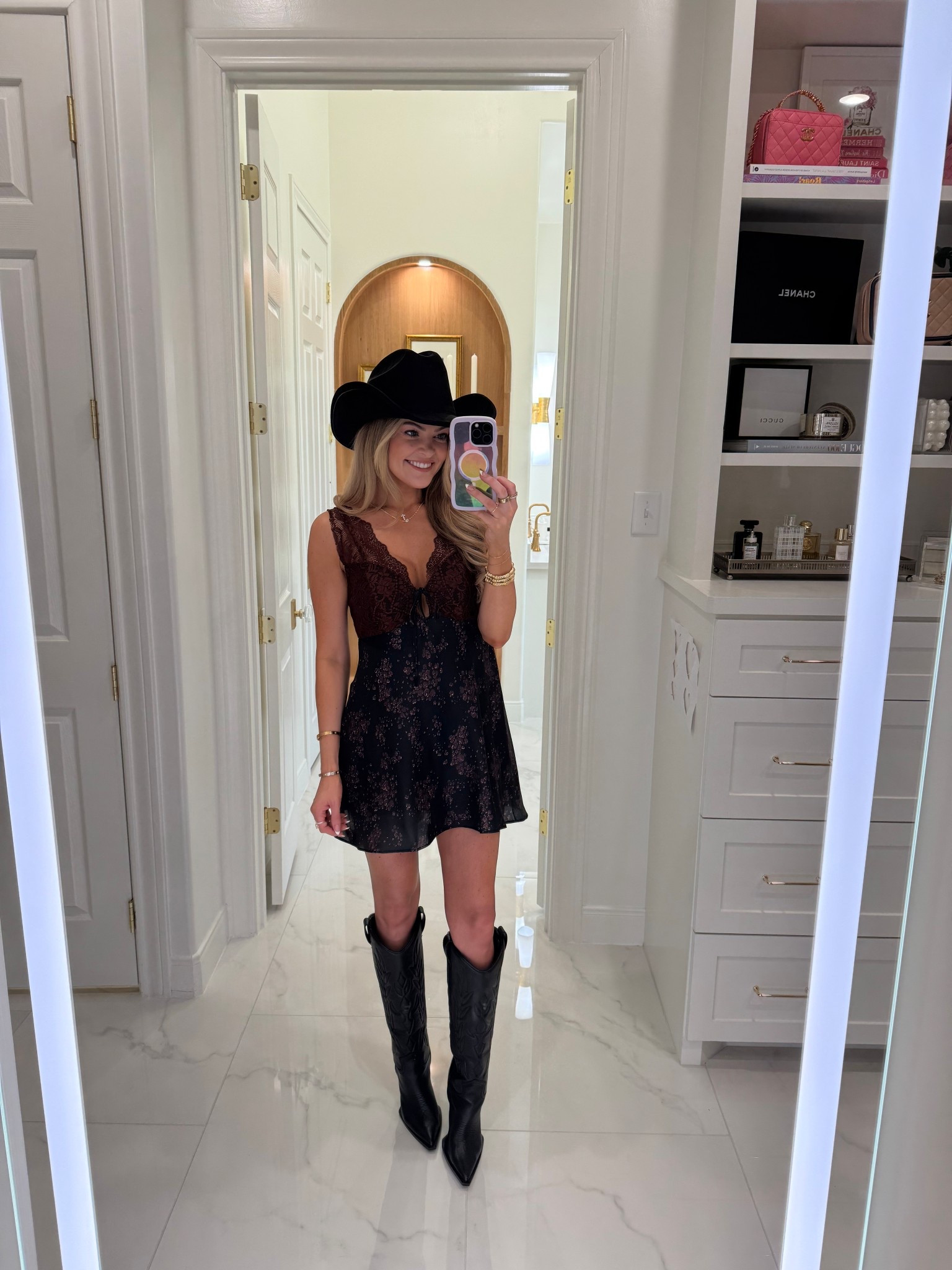 Rodeo season is here! I found some of the cutest outfit inspo for y’all!! This outfit is a classic all black outfit that’s super cute! (wearing XS in dress) 
Code JESS20 for electric picks 

Rode style, western style, Texas rodeo outfit inspo, western outfit inspo

#LTKFindsUnder50 #LTKFindsUnder100 #LTKSeasonal