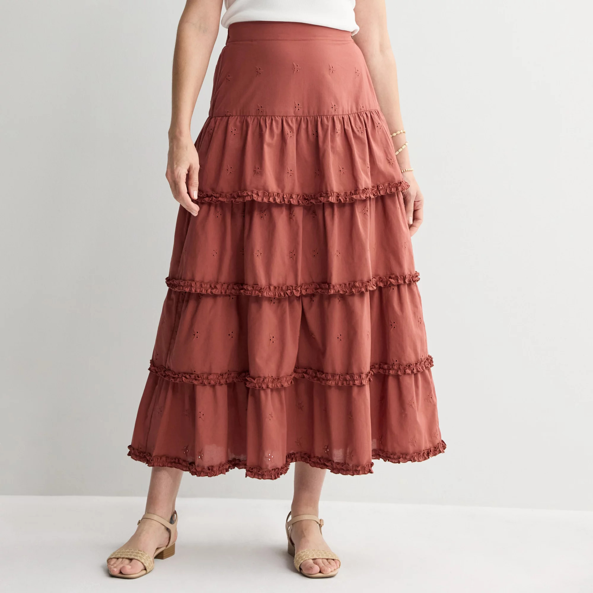 Women's Farmers Market Eyelet Maxi Skirt | Kohl's