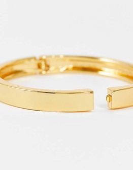 Click for more info about ASOS DESIGN 14k gold plated bangle bracelet in gold tone