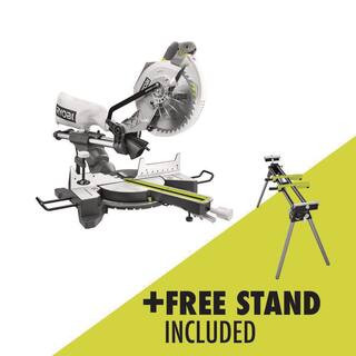 RYOBI 15 Amp 10 in. Corded Sliding Compound Miter Saw and Universal Miter Saw QUICKSTAND | The Home Depot