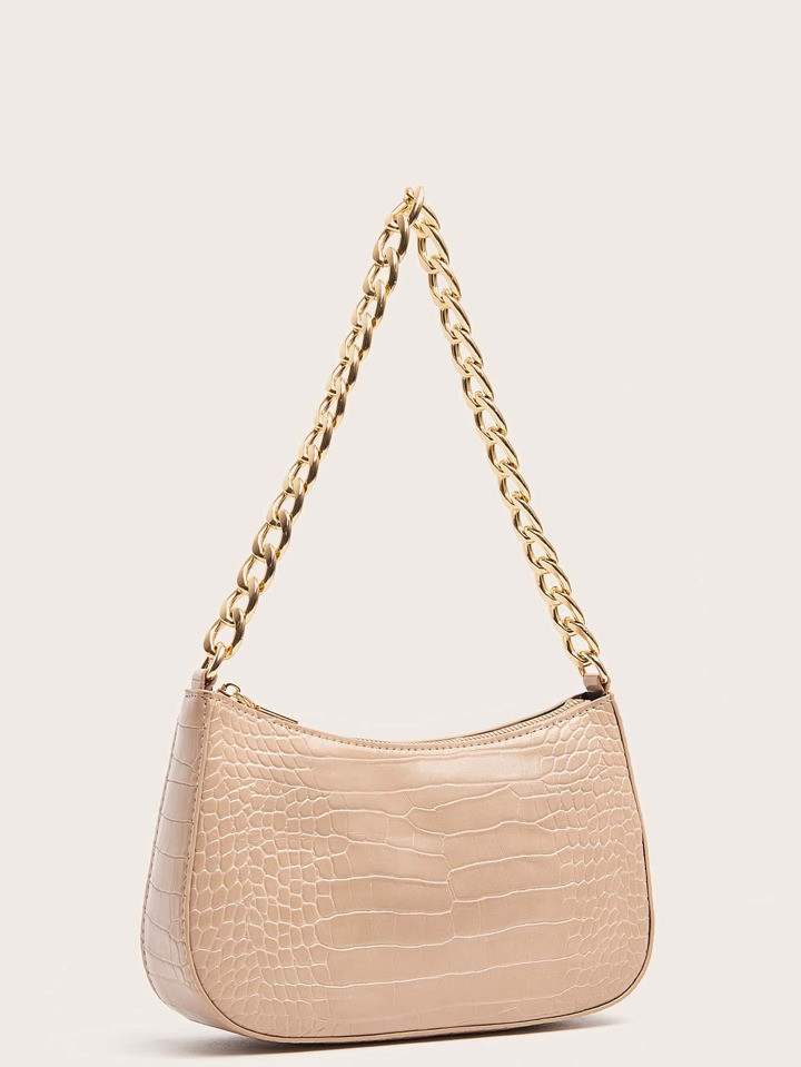 Crocodile Embossed Chain Bag | SHEIN