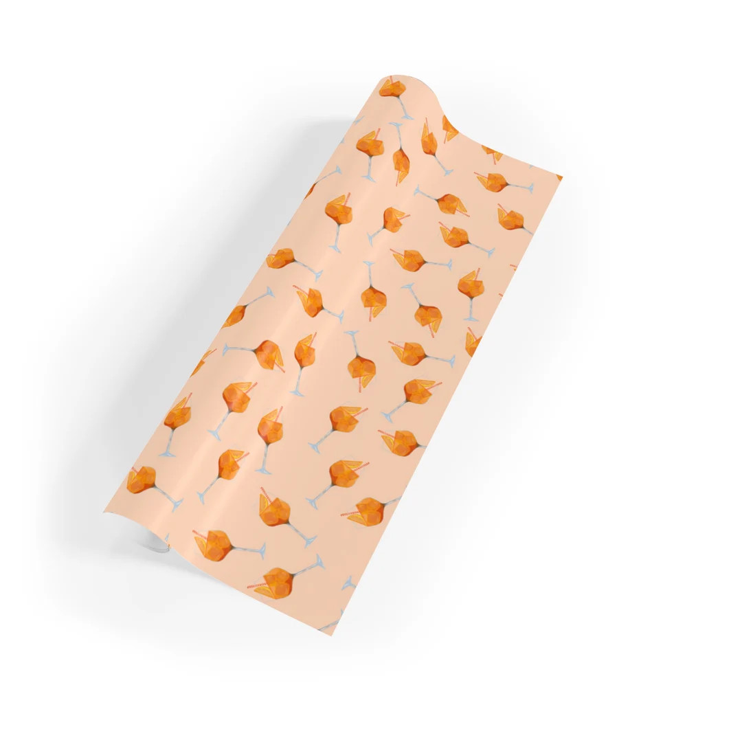 Orange Aperol Spritz Wrapping Paper Spritz Summer Gift - Etsy | Etsy (US)