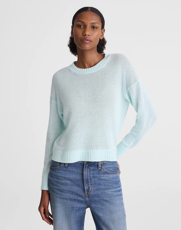 Linen Drop-Shoulder Sweater | Madewell