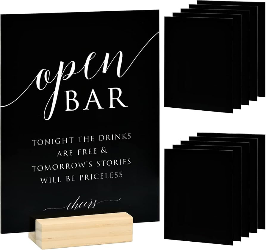 5 Pack 8x10 Inch Black Acrylic Sign Blank for Tabletop Sign, DIY Black 8x10 Acrylic Sheet 1/8 inc... | Amazon (US)