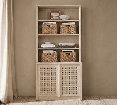 Marina Cane Tall 2-Piece Storage Shelf (36") | Pottery Barn (US)