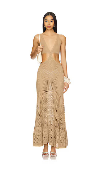 Yolanda Knit Dress in Sand | Revolve Clothing (Global)