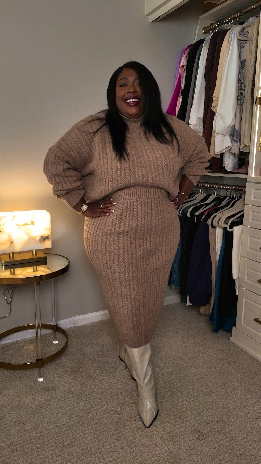 ✨Here’s how I balance building a wardrobe I love: it all starts with the fabric, especially when it comes to knits. Trust me, choosing pieces made from natural fibers will make a difference—they tend to wear better and stand the test of time. While not every item needs to last forever, if you’re investing in something special, it helps to pay attention to those details.

Take this knit coordinating set, for example. It’s wonderfully soft and cozy, crafted with a cotton and wool blend. You can feel the quality in every stitch!

I'm wearing a size XXL top & bottom. The sweater also comes in black, red and white. 

#LTKFindsUnder50 #LTKSaleAlert #LTKPlusSize