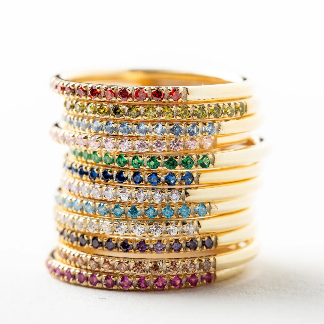 Birthstone Thumb Ring, Silver Dainty Ring, Gemstone Birthstone Ring, Christmas Gift, Mother's Day... | Etsy (US)