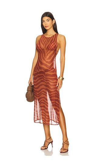 Vix Swimwear Twist Long Cover Up in Brown. - size L | Revolve Clothing (Global)