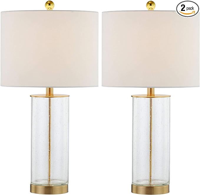 HIGHTRY Modern Table Lamps Set of 2 with Seeded Glass, 3-Way Dimmable Nightstand Lamp for Living ... | Amazon (US)
