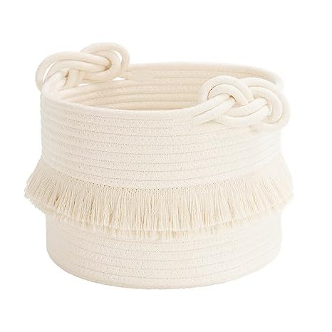 CherryNow Small Woven Storage Baskets Cotton Rope Decorative Hamper for Diaper, Blankets, Magazin... | Amazon (US)